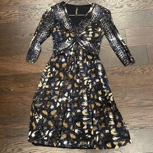 Elana Kattan size S 3/4 sleeve midi dress